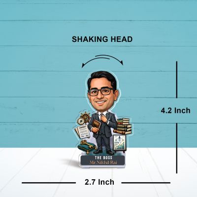 Personalized Bobblehead Caricature Boss Appreciation Table Decor  Gifts for CEOS, Directors & Leaders, Husband, Friends & Colleague  Battery Powered Moving Head Feature